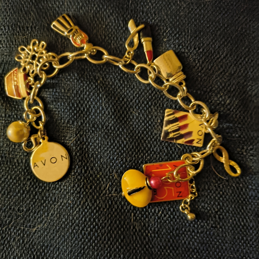 Avon Gold Color Charm Bracelet